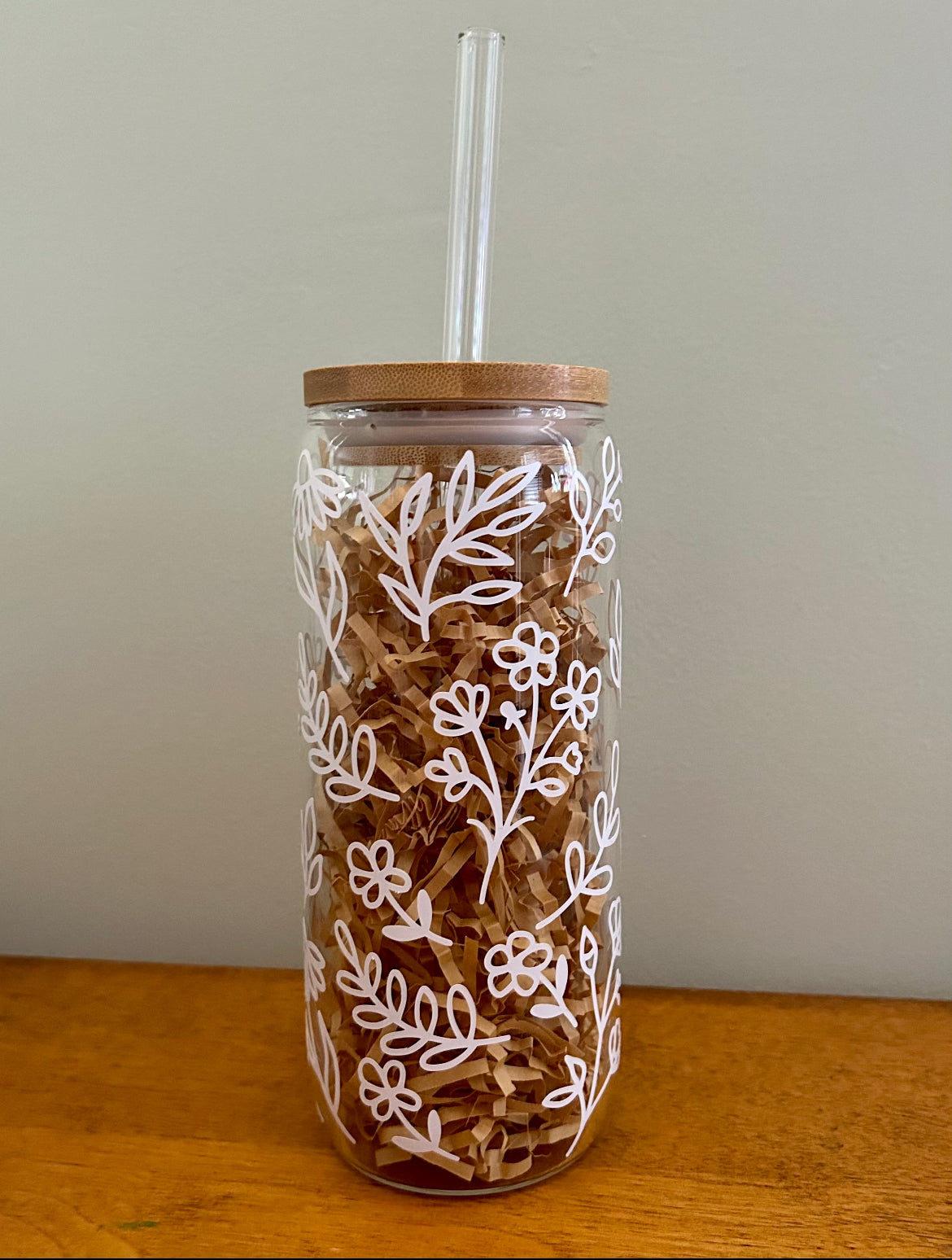 Wildflower Glass Can