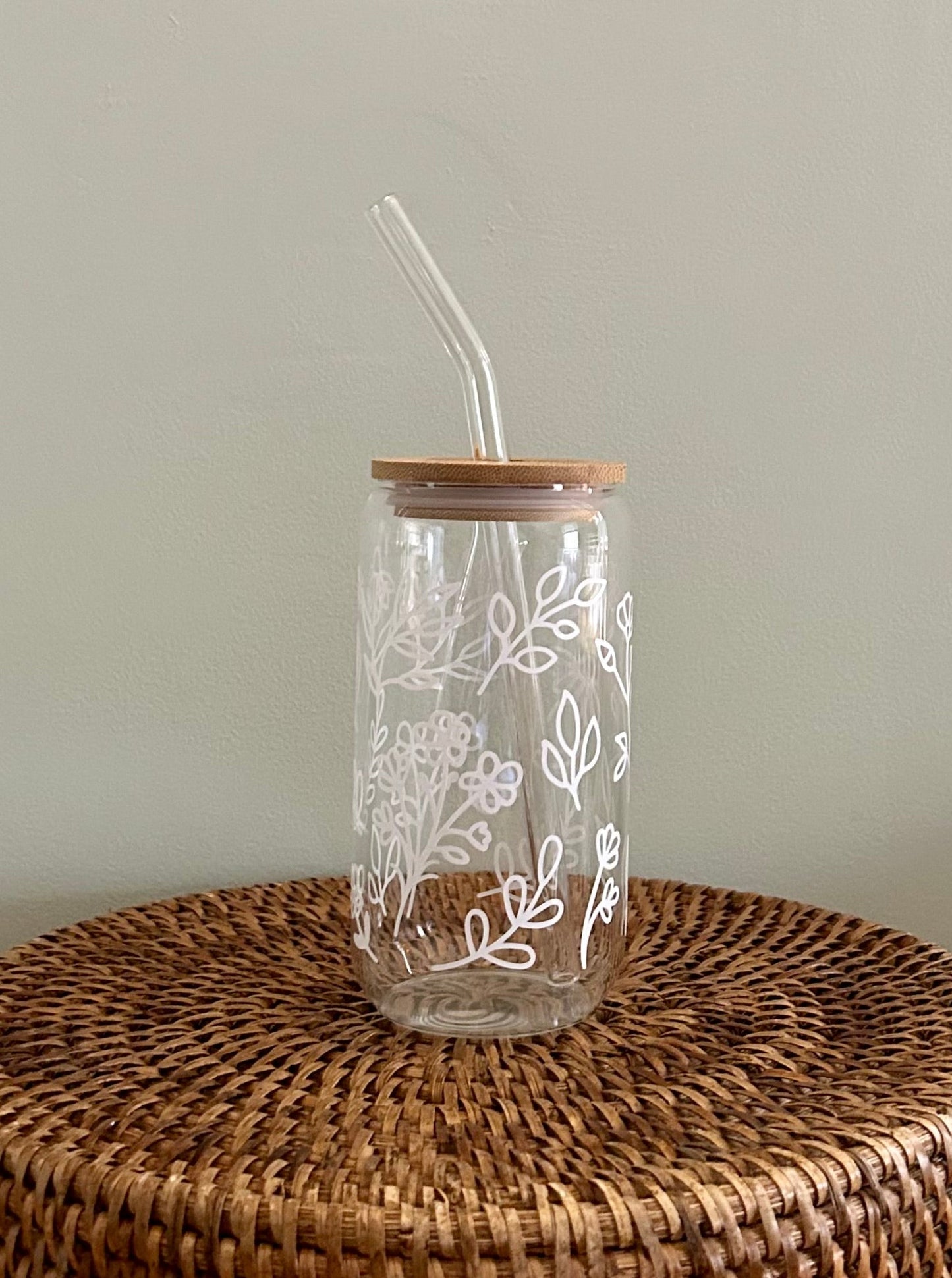 Wildflower Glass Can