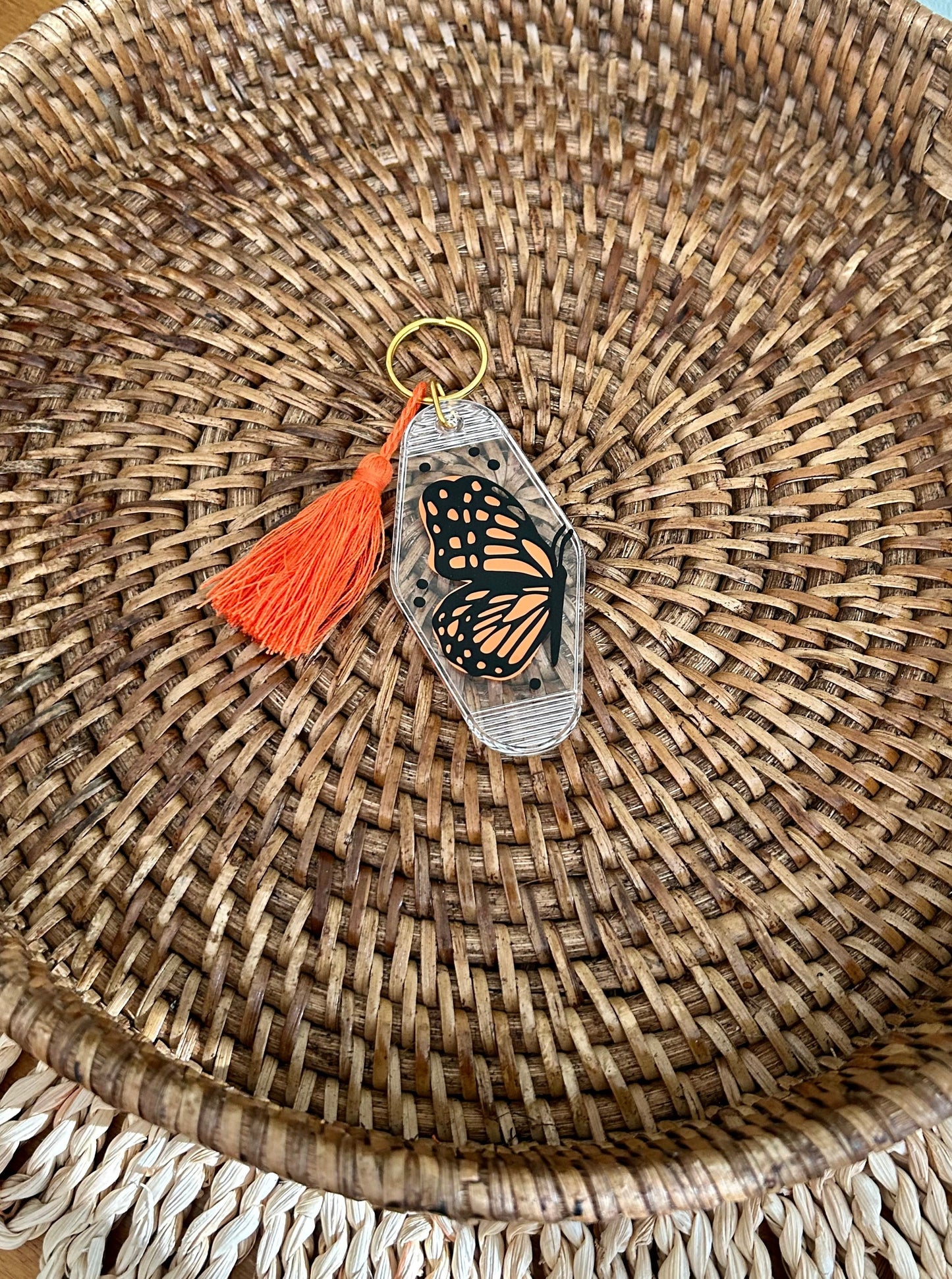 Monarch Butterfly Motel Keychain