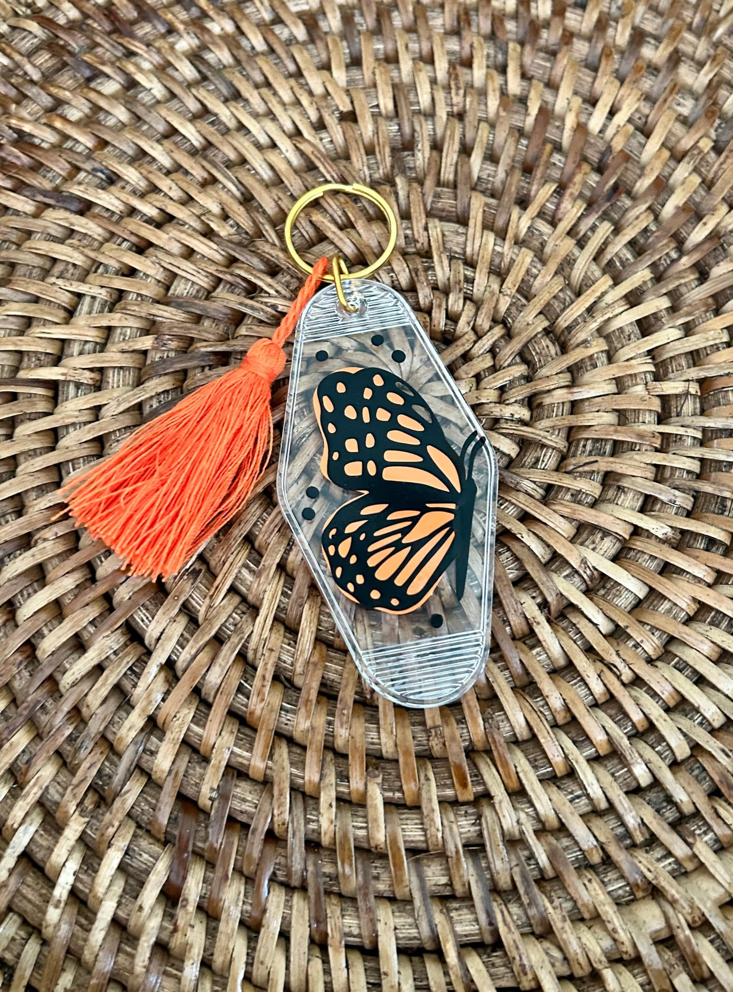 Monarch Butterfly Motel Keychain