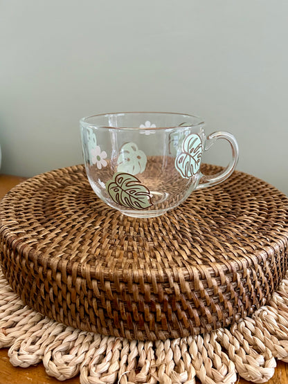 Monstera Leaf Glass Mug