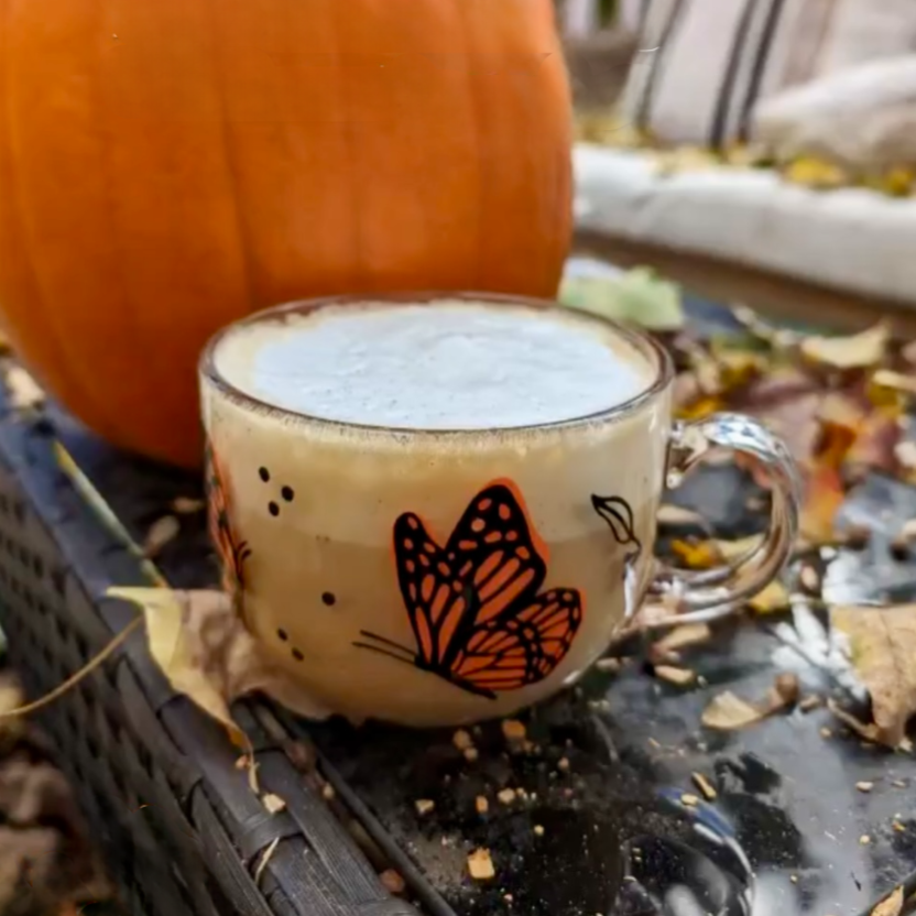 Monarch Butterfly Glass Mug