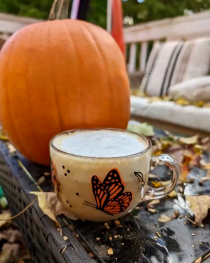 Monarch Butterfly Glass Mug